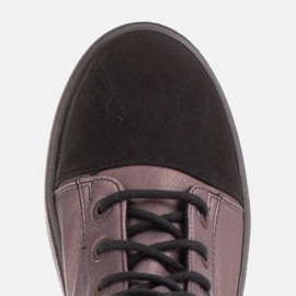 Marco Shoes Botas con cordones y cremalleras decorativas marrón negro 6