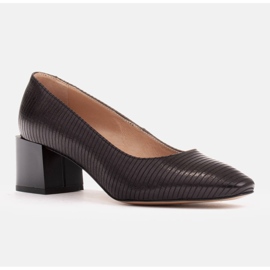Marco Shoes Salón de piel natural negro 1
