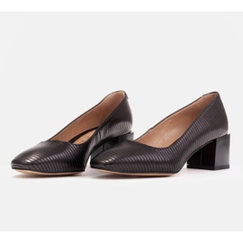 Marco Shoes Salón de piel natural negro 3