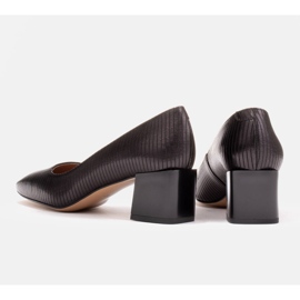 Marco Shoes Salón de piel natural negro 5