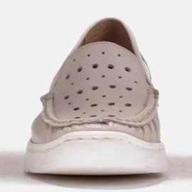 Radoskór Mocasines cómodos de piel con perforaciones beige 5