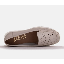 Radoskór Mocasines cómodos de piel con perforaciones beige 3