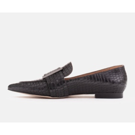 Marco Shoes Bailarinas croco con hebilla grande negro 3