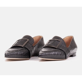 Marco Shoes Bailarinas croco con hebilla grande negro 4