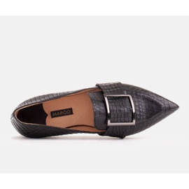 Marco Shoes Bailarinas croco con hebilla grande negro 6