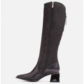 Marco Shoes Botas clásicas en combinación de piel y nubuck negro 3
