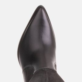 Marco Shoes Botas clásicas en combinación de piel y nubuck negro 5