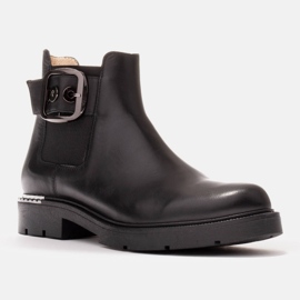Marco Shoes Botines chelsea con hebilla decorativa negro 1
