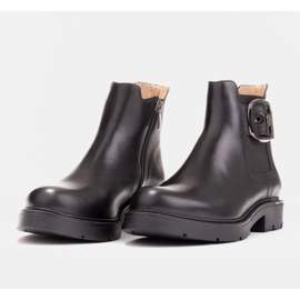 Marco Shoes Botines chelsea con hebilla decorativa negro 2
