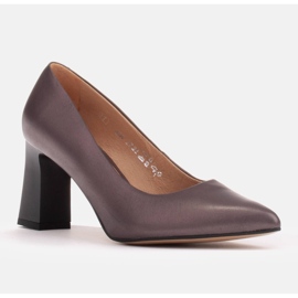 Marco Shoes Zapatos de salón de mujer elegantes en piel marrón 1