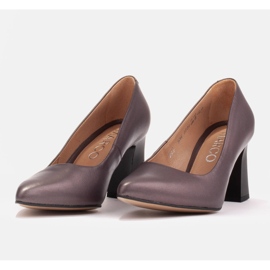 Marco Shoes Zapatos de salón de mujer elegantes en piel marrón 4