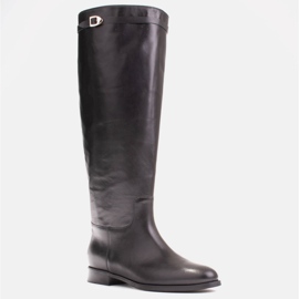 Marco Shoes Botas de piel para pantorrilla ancha negro 1