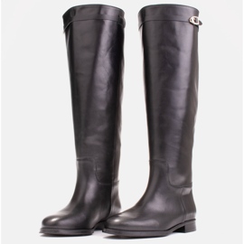 Marco Shoes Botas de piel para pantorrilla ancha negro 4