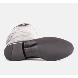 Marco Shoes Botas de piel para pantorrilla ancha negro 7