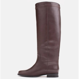 Marco Shoes Botas de piel para pantorrilla ancha marrón 3