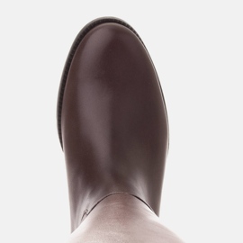 Marco Shoes Botas de piel para pantorrilla ancha marrón 1
