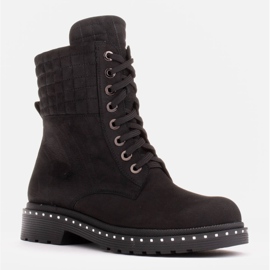Marco Shoes Botines de nobuck con cordones negro 1
