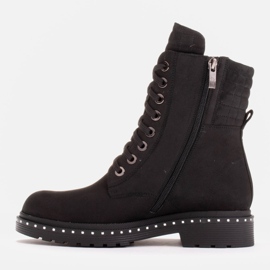 Marco Shoes Botines de nobuck con cordones negro 6