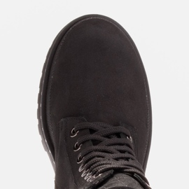Marco Shoes Botines de nobuck con cordones negro 4