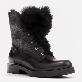 Marco Shoes Botas en piel y piel repujada negro 7