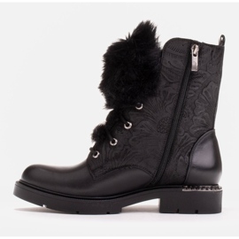 Marco Shoes Botas en piel y piel repujada negro 5