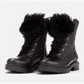 Marco Shoes Botas en piel y piel repujada negro 2