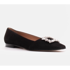 Marco Shoes Bailarinas con piedras decorativas negro 1