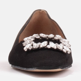 Marco Shoes Bailarinas con piedras decorativas negro 4