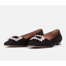 Marco Shoes Bailarinas con piedras decorativas negro 2