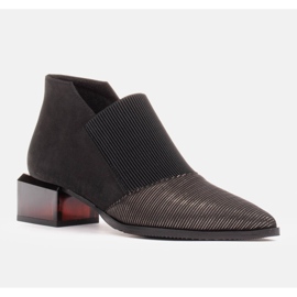 Marco Shoes Botas de nubuck con goma en la parte superior negro 2
