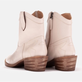 Marco Shoes Botas cowboy de piel con pespuntes decorativos 2188B-1278-042-1 beige 7