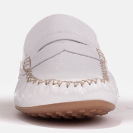 Marco Shoes Mocasines clásicos de piel suave blanco 3