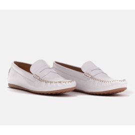 Marco Shoes Mocasines clásicos de piel suave blanco 4