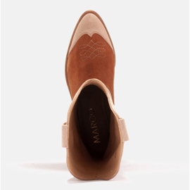 Marco Shoes Bota cowboy ante bordada 2205B-813-096-1 beige marrón 7