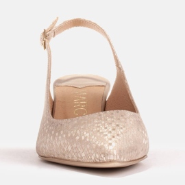 Marco Shoes Zapatos de salón elaborados en delicada piel con correa. dorado 3
