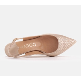 Marco Shoes Zapatos de salón elaborados en delicada piel con correa. dorado 6
