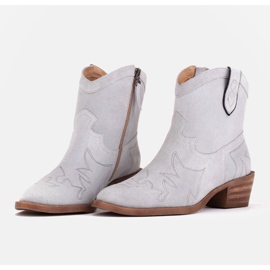 Marco Shoes Bota cowboy de ante con pespuntes decorativos 2188B-1281-045-1 azul gris 6