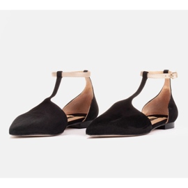 Marco Shoes Sandalias de ante con pulsera en el tobillo negro 6