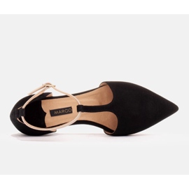 Marco Shoes Sandalias de ante con pulsera en el tobillo negro 4