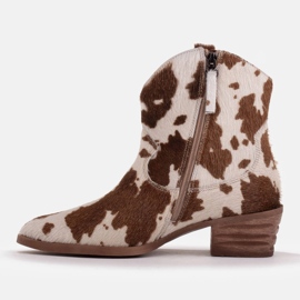 Marco Shoes Bota cowboy piel natural con pelo 2226B-1282-1 beige marrón 3
