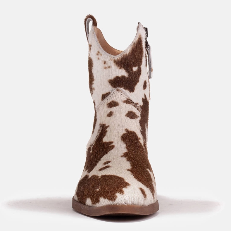 Marco Shoes Bota cowboy piel natural con pelo 2226B-1282-1 beige marrón 2