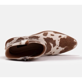 Marco Shoes Bota cowboy piel natural con pelo 2226B-1282-1 beige marrón 7