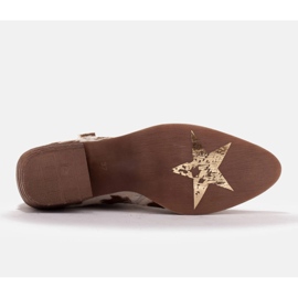 Marco Shoes Bota cowboy piel natural con pelo 2226B-1282-1 beige marrón 6