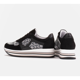 Marco Shoes Deportivas con suela gruesa de ante natural 2228P-1286-041-001-1 negro gris 5