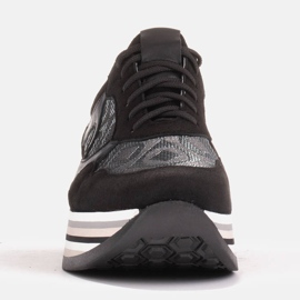Marco Shoes Deportivas con suela gruesa de ante natural 2228P-1286-041-001-1 negro gris 2