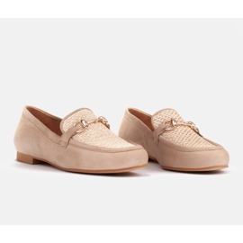 Marco Shoes Mocasines con adorno dorado beige 6