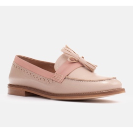 Marco Shoes Mocasines con flecos decorativos beige rosado 2