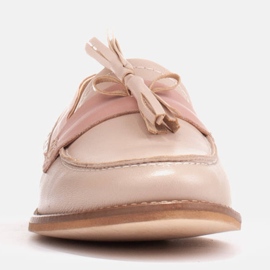 Marco Shoes Mocasines con flecos decorativos beige rosado 3