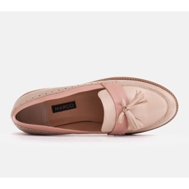 Marco Shoes Mocasines con flecos decorativos beige rosado 8