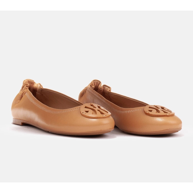 Marco Shoes Bailarinas con adorno de piel plana marrón 1